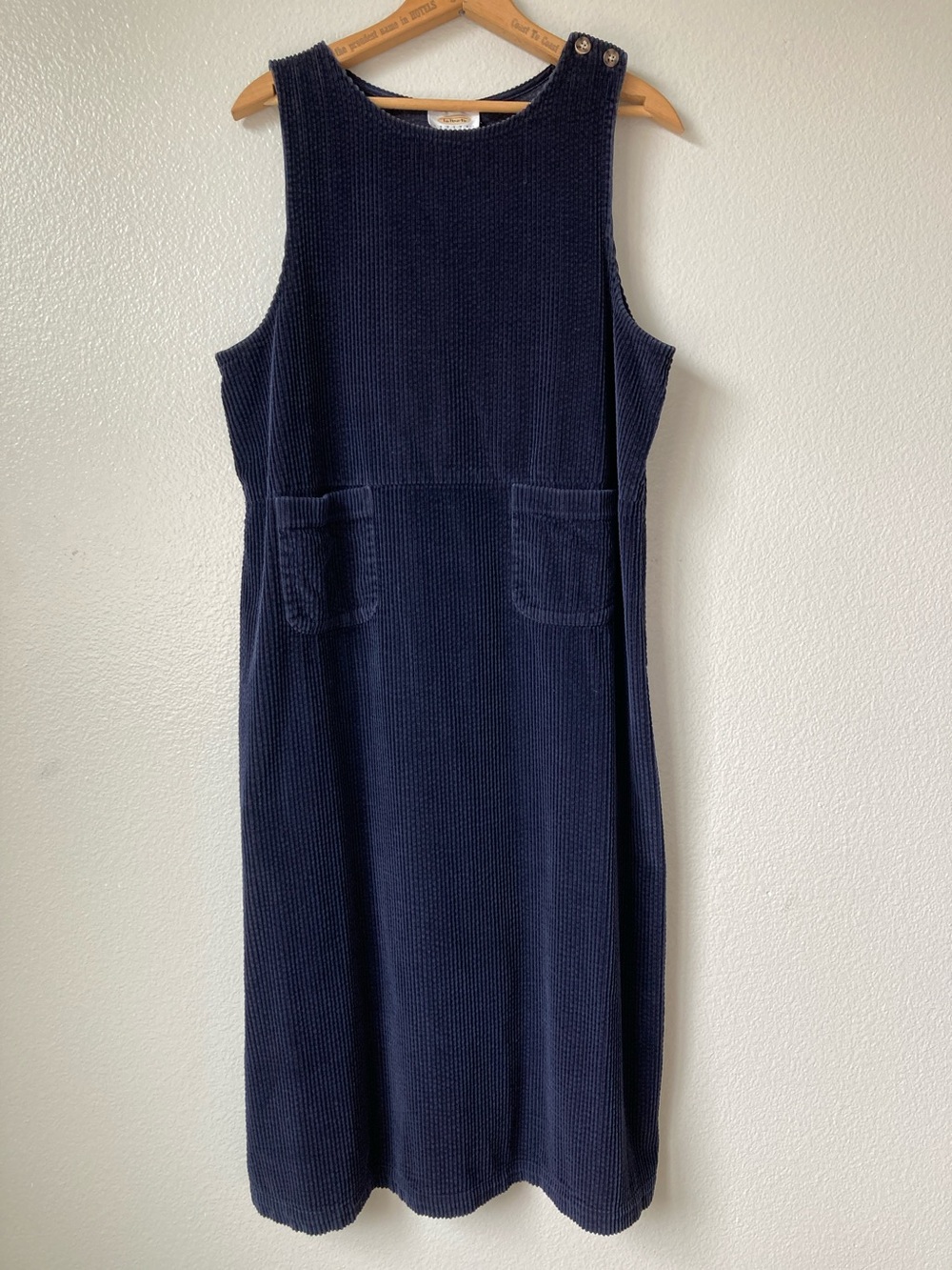 Vintage 90s Corduroy jumper style dress sleeveless Talbots Petites sz 12